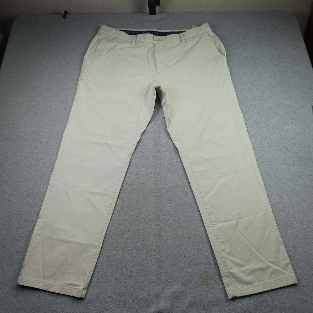 Vineyard Vines Pant Mens 38x30 Beige Khaki On The Go Stretch Chino